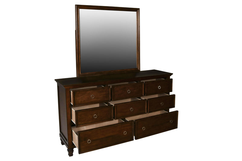 New Classic Furniture Tamarack Mirror in Brown Cherry