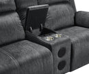 New Classic Furniture Tango Console Loveseat with Speaker in Shadow