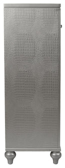 New Classic Furniture Valentino 5 Drawer Chest in Silver