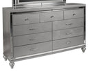 New Classic Furniture Valentino 9 Drawer Dresser in Silver