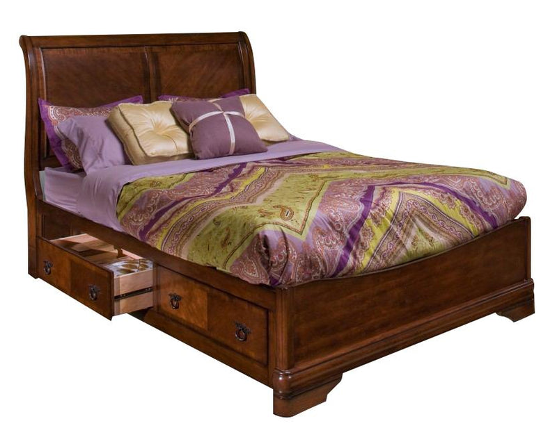New Classic Sheridan Queen Storage Bed in Burnished Cherry