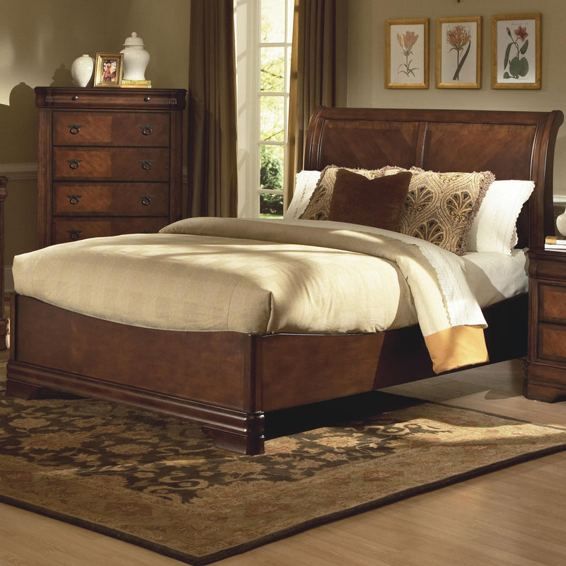 New Classic Sheridan California King Storage Bed in Burnished Cherry