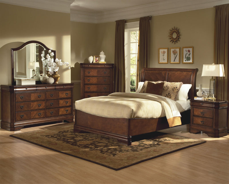 New Classic Sheridan Queen Sleigh Bed in Burnished Cherry