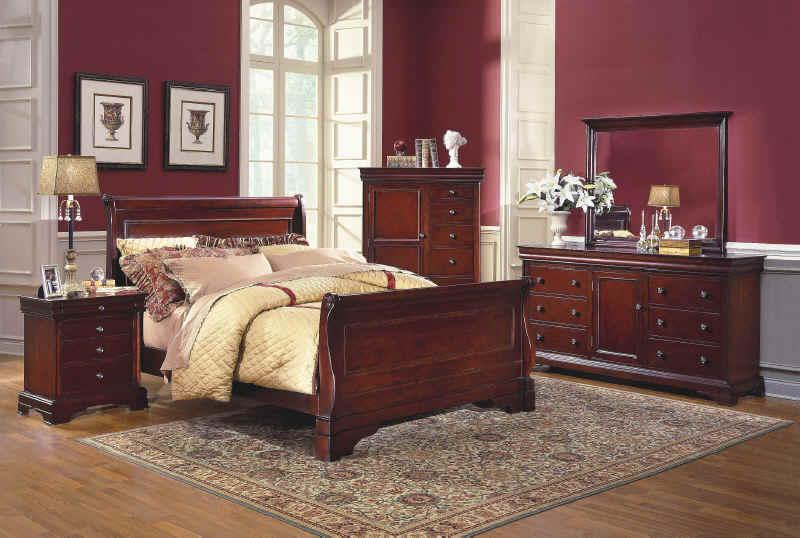 New Classic Versaille 6 Drawer Dresser in Bordeaux
