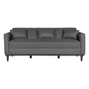 AIDEN SOFA W/3 THROW PILLOWS-SILVER GRAY