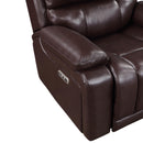 CICERO CONSOLE LOVESEAT W/ PWR FR & HR-BROWN
