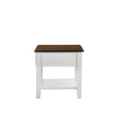EVANDER END TABLE WITH DRAWER-TWO TONE CREME/BROWN