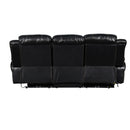 FLYNN SOFA W/LIGHTED BASE & PWR FR-BLACK