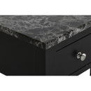 NOAH END TABLE WITH DRAWER-BLACK W/ FAUX MARBLE TOP