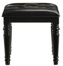VALENTINO VANITY TABLE STOOL-BLACK