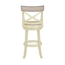 YORK 29" BAR STOOL-ANT WHITE W/FABRIC SEAT
