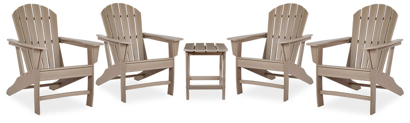 Sundown Treasure 4 Adirondack Chairs and Outdoor End Table