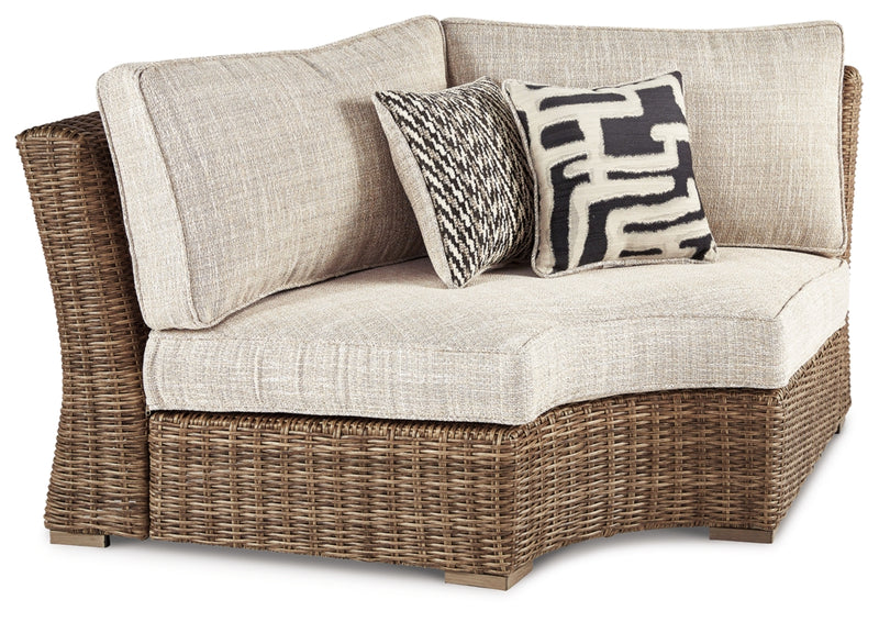 Beachcroft 4-Piece Outdoor Sectional, 2 Arm Chairs, Lounge Chair and Bench