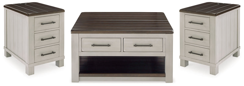 Darborn Lift-top Coffee Table and 2 Chairside End Tables