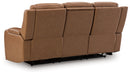 Knightington Power Reclining Sofa with Audio Seating (Color: Caramel)