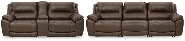 Dunleith 3-Piece Reclining Sofa and 3-Piece Loveseat with Console