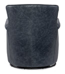 Swivel Club Leather Chair - Blue