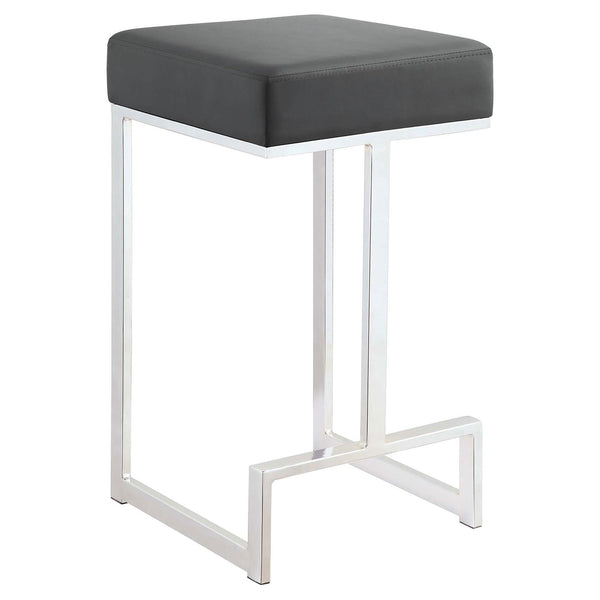 G105252 Contemporary Chrome and Grey Counter Height Stool image