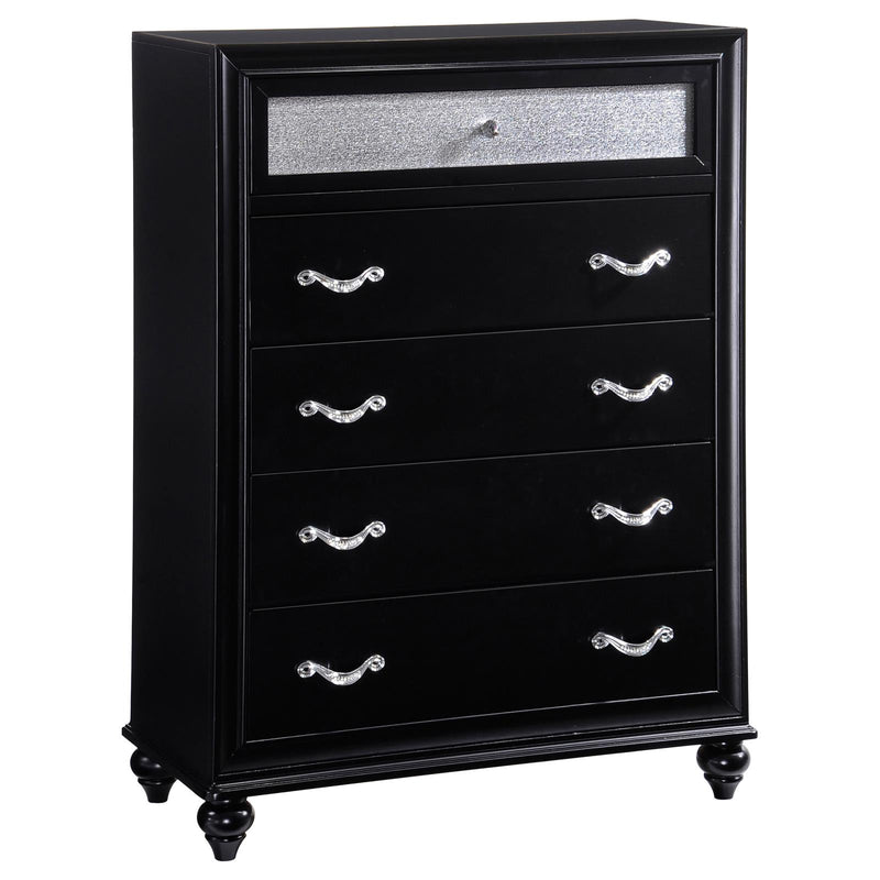 Barzini Five Drawer Chest With Metallic Drawer Front image