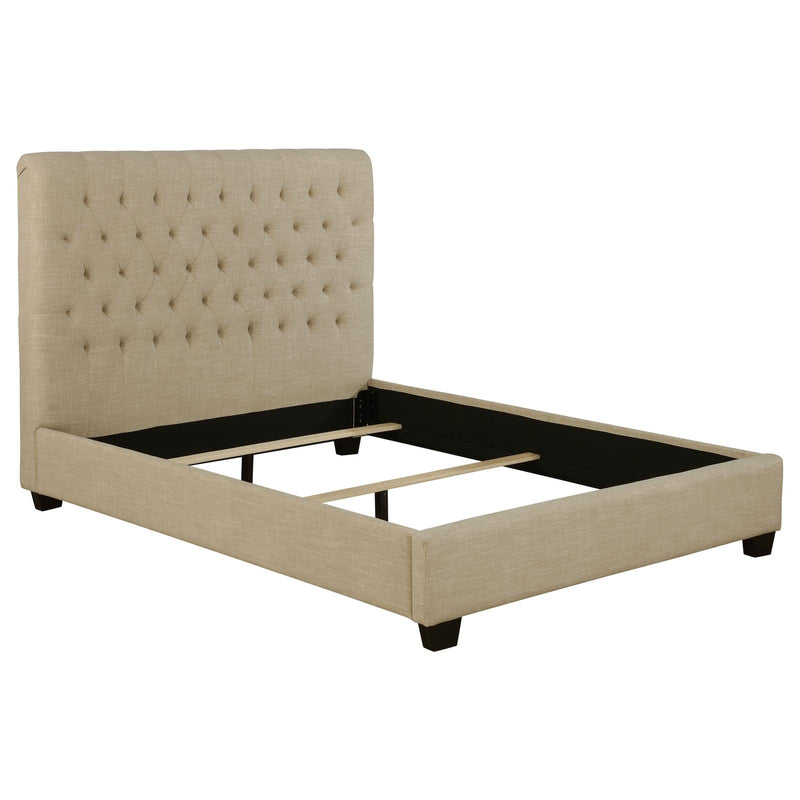 Chloe Transitional Oatmeal Upholstered Queen Bed image
