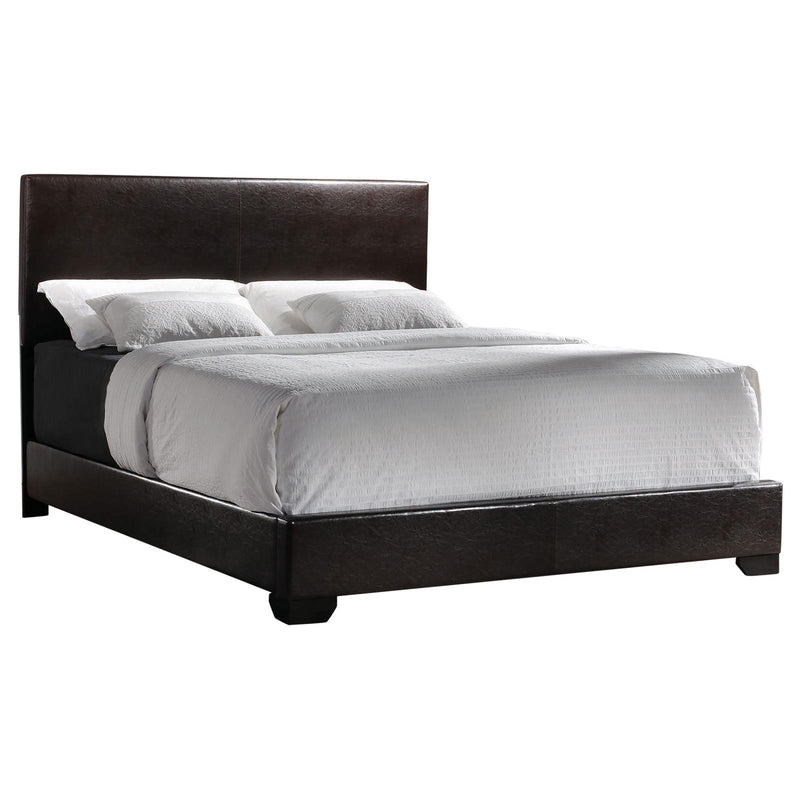 Conner Transitional Dark Brown Upholstered Queen Bed image