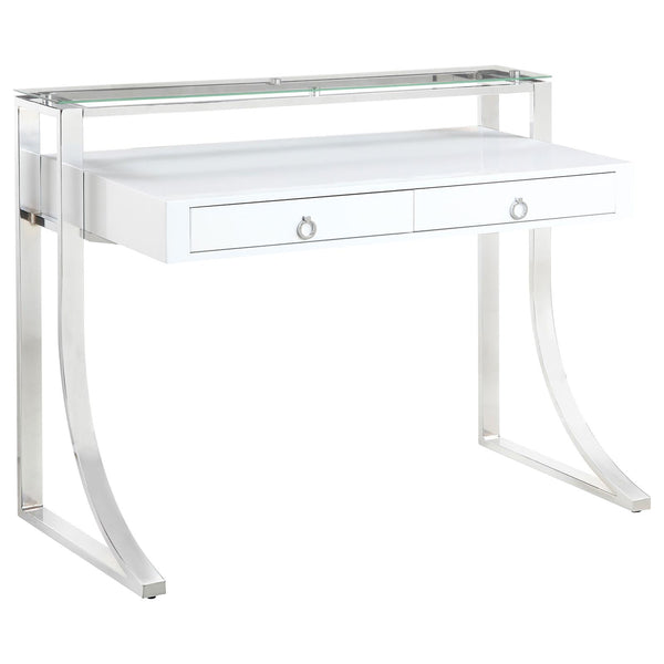 G802141 Contemporary Glossy White Writing Desk image