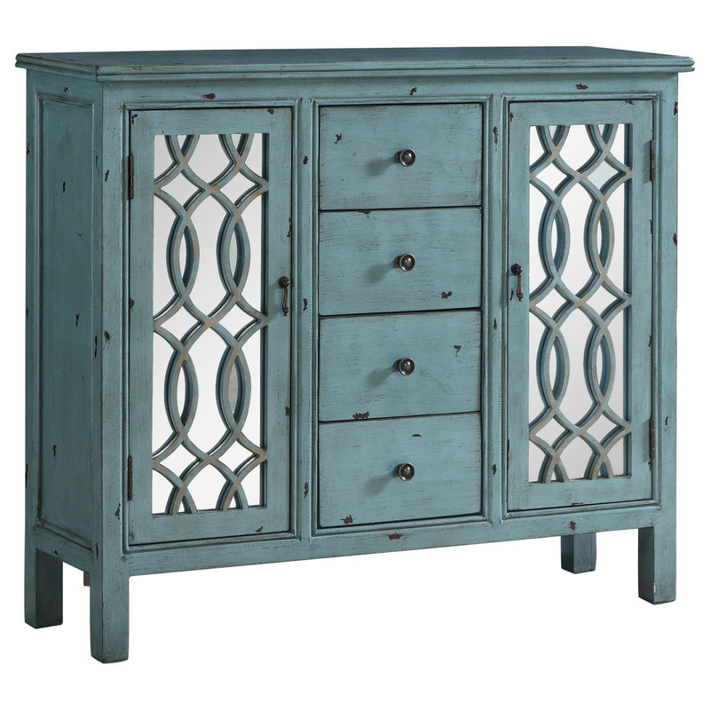 French Country Antique Blue Accent Cabinet image