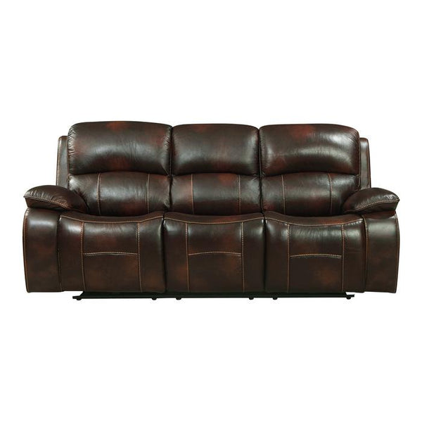 Homelegance Furniture Mahala Double Reclining Sofa in Brown 8200BRW-3PW image