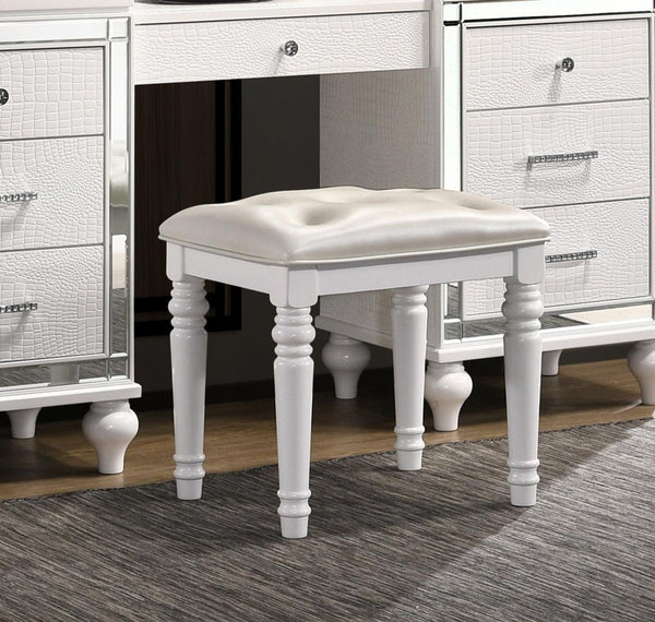 New Classic Valentino Vanity Table Stool in White image