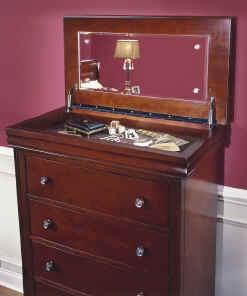 New Classic Versaille 5 Drawer Lift Top Chest in Bordeaux image